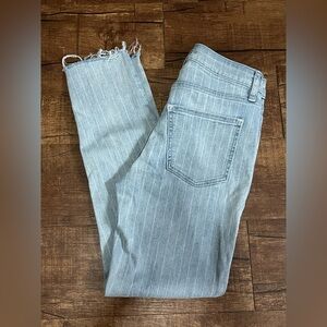 LC Lauren Conrad Striped Light Blue Cropped Jeans